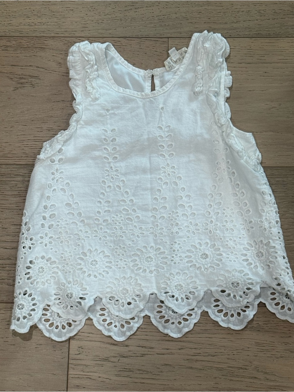 Hannah Banana White Eyelet Lace Tank Top